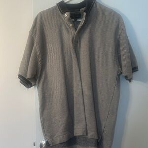 Alexander Julian Black and White Micro-Pattern Polo